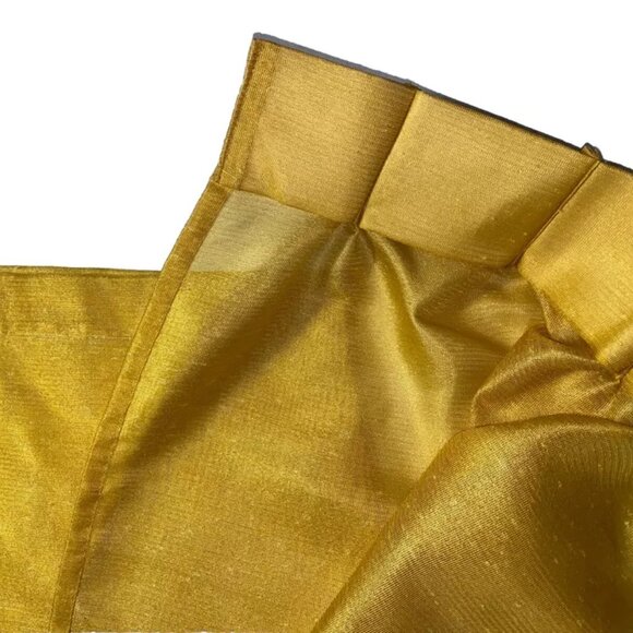 Set 4 Vintage 1960s Curtains Panels Yellow Sheer Pinch Pleat Drapes 82 in Long - Picture 6 of 7